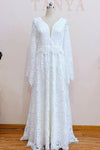 Flare Sleeve Lace Wedding Dresses Robe de soriee Chic ZW335