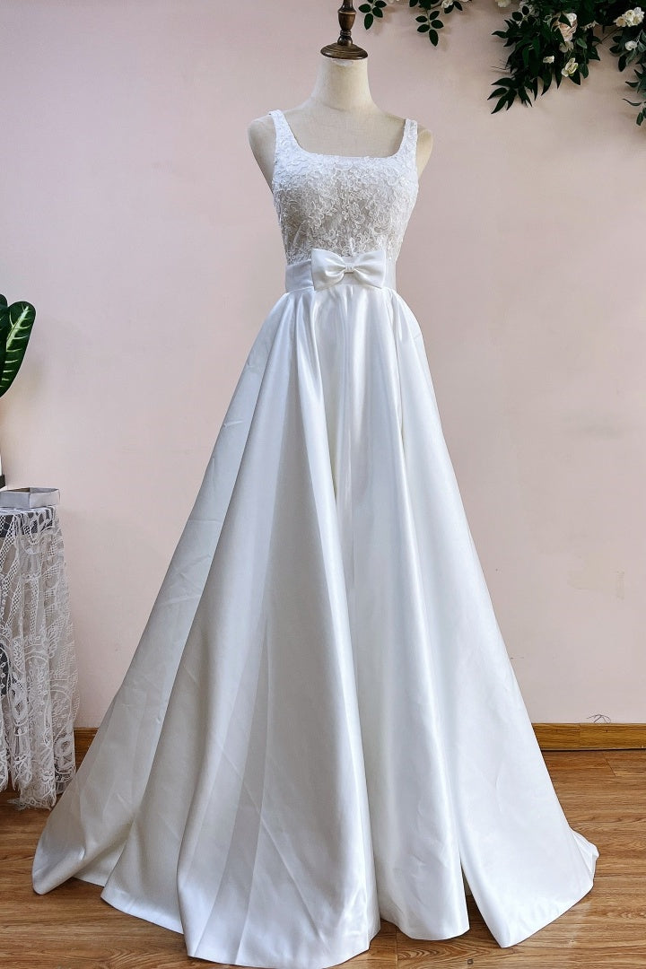 Short Lace Dresses With Detachable Satin Tail 2 in 1 Bridal Grown – TANYA BRIDAL Short Lace Dresses With Detachable Satin Tail 2 in 1 Bridal Grown – TANYA BRIDAL