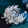 HP675  Bride Luxury Accessories White Resin Leaves Colorful Rhinestone Hair Hoop