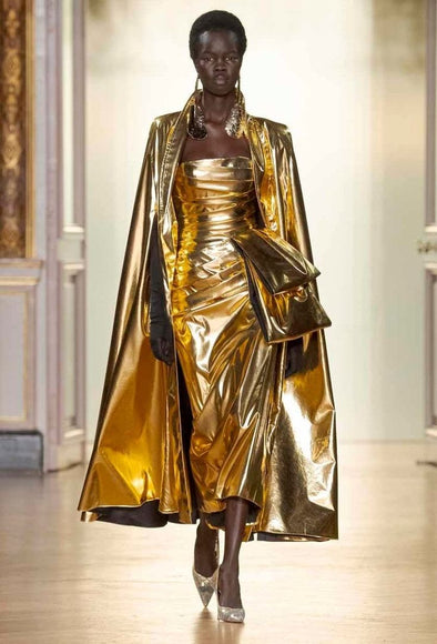 Shiny Pearlite Layer Cape For Evening Party