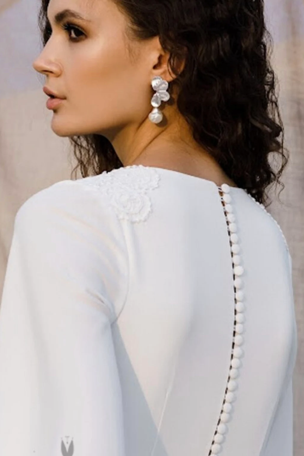 Simple Long Chiffon Summer Full Sleeves Wedding Dress TANYA BRIDAL Simple Long Chiffon Summer Full Sleeves Wedding Dress TANYA BRIDAL