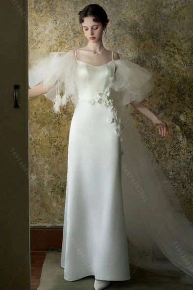 Romantic 3D Flowers Bridal Gowns Chic DW835