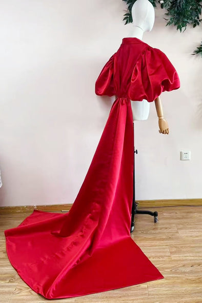 Dark Green Puff Sleeved Fashion Cape With Puffy Sleeves