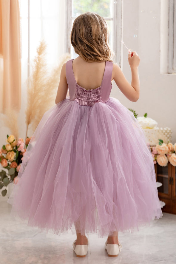 Light Purple Tulle Simple Pretty Little Girl Dress