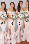 Long Sequins Slit Bridesmaid Dresses