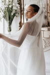 V192 Plisse Tulle Simple Wedding Veil With Comb 150cm Length