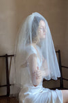 MH06 Short Wedding Veil With Little Pearls Flower