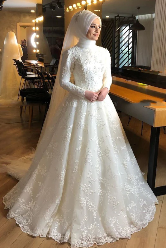 Hijab sales bridal dress