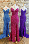 Mermaid Sequins Prom Dresses Long