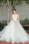 #DZ9309 A Line Strapless Long Organza Wedding Dress