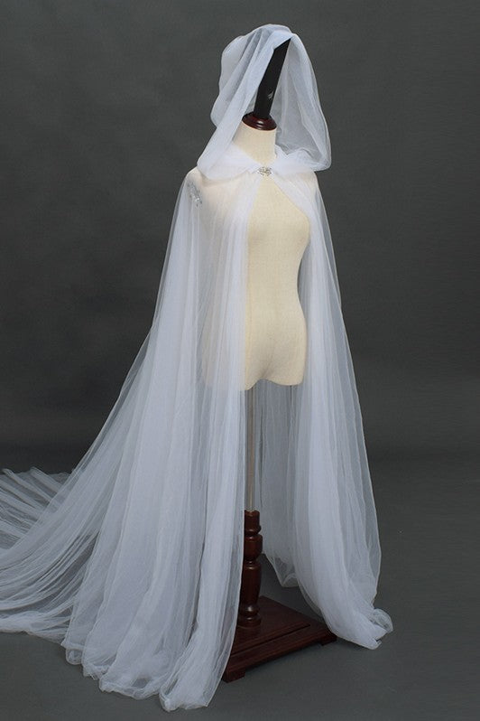 Tulle Cape Maxi Soft Mesh Cloak Wedding Bridal Wrap