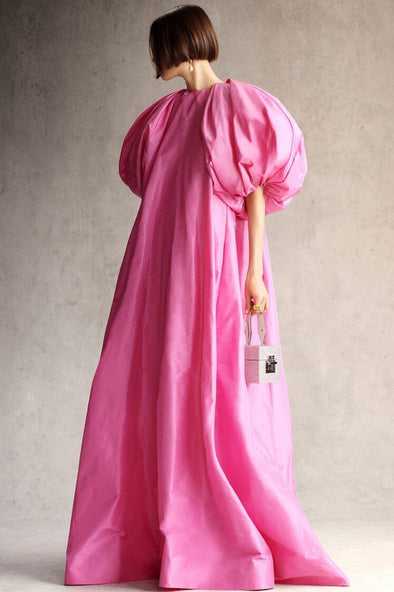 Rose Pink Taffeta Women Evening Outfit Cape