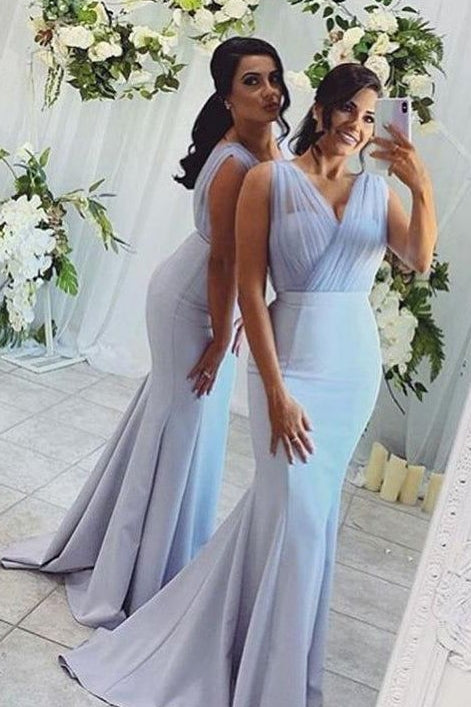 Sheer Neck Long Mermaid Bridesmaid Dress Modest Style TANYA BRIDAL Sheer Neck Long Mermaid Bridesmaid Dress Modest Style TANYA BRIDAL