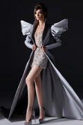 Long Sleeved Evening Party Jacket Cape Evening Wear Chic ZJ406