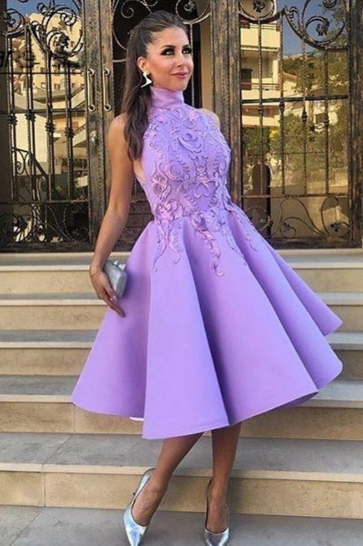 Light Purple High Neck Homecoming Dresses – TANYA BRIDAL