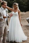 Bohemian Lace Tulle Wedding Dresses TB1456