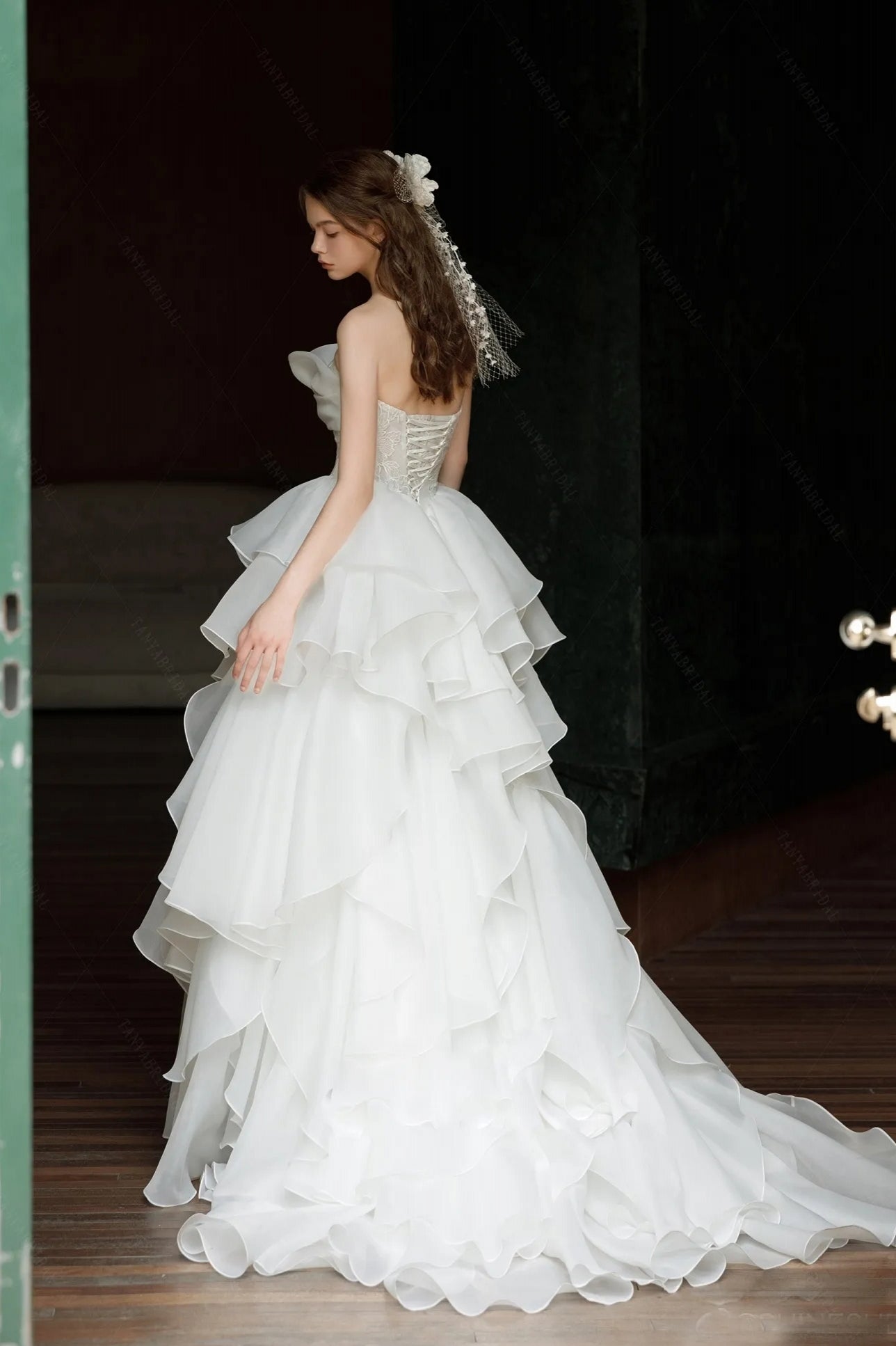 A Line Boho Bridal Gowns Layers Lace Appliques Chic DW806 TANYA BRIDAL A Line Boho Bridal Gowns Layers Lace Appliques Chic DW806 TANYA BRIDAL