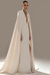 Soft Satin Wedding Cape With Beads Long Cloak Chic ZJ257