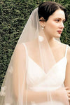 V111 Short Tulle Wedding Bridal Veils With Handmade Flowers