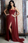 Red Tulle Sweetheart Long Prom Dress High Split 24371355