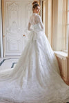 Long Sleeve Lace Wedding Dresses High Neck Muslim Dress DW830