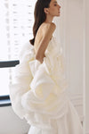 Romantic Organza Satin Flowers' Wedding Cape Unique Bolero Chic DJ327