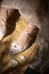 Retro Lace Mesh Pointed Stiletto High Heels Wedding Shoes