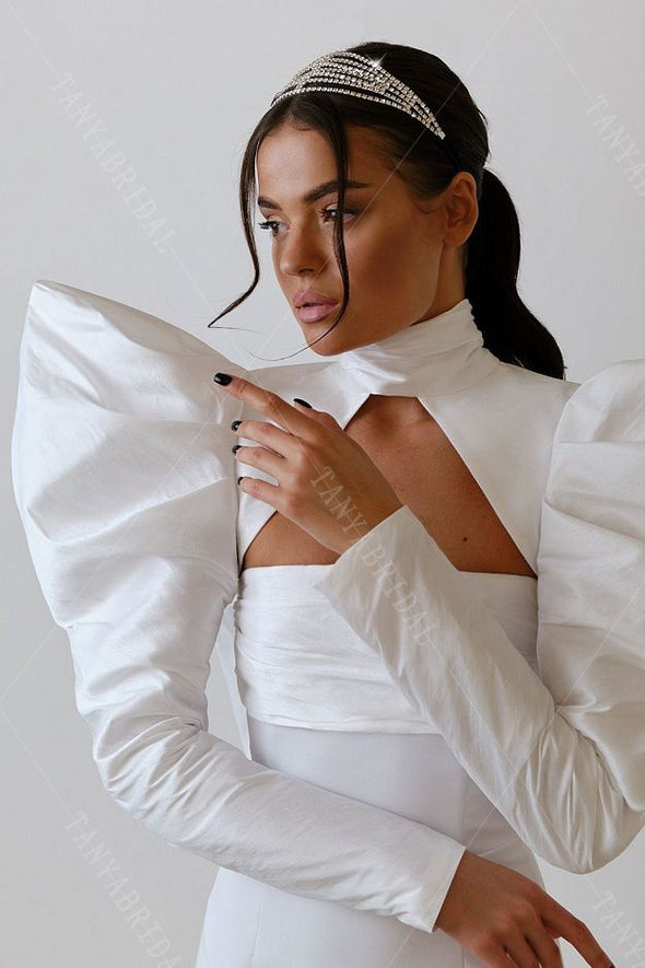 Wedding Bolero With Detachable Bow Back DJ314