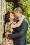 Short Bubble Sleeves Colorful Embroidered Bridal Gown A Line