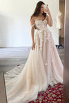 Corset Criss Cross Open Back Embroidered Lace Wedding Dress