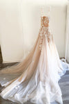 Corset Criss Cross Open Back Embroidered Lace Wedding Dress