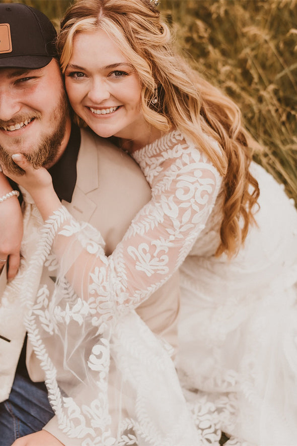 Outdoor Lace Wedding Dress Open Back Mermaid