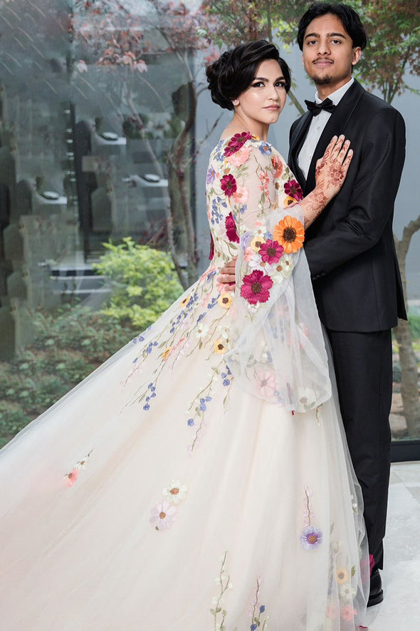 luxury flared wedding dresses Fit-and-Flare Bridal Gowns