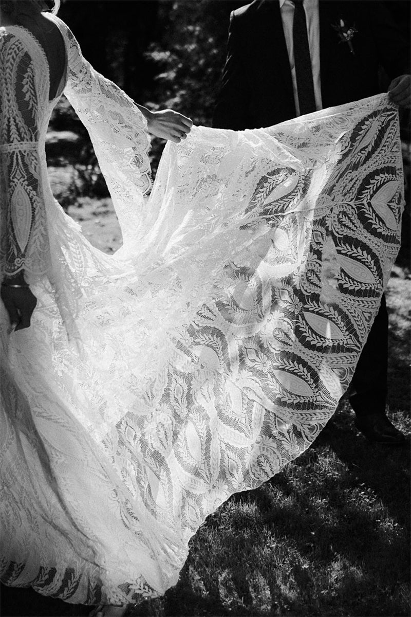 Tassels Bohemian Lace Backless Wedding Dress TANYA BRIDAL Tassels Bohemian Lace Backless Wedding Dress TANYA BRIDAL