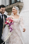 Square Neck Backless Boho Unique Build-Bras Romantic Bridal Gowns