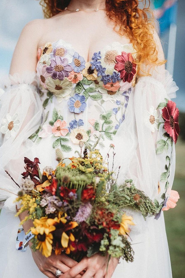 Tulle Sweetheart Boning Lace Up Colorful Wedding Photshoot Dress