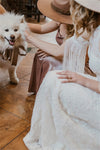 Halter Illusion Back Boho Bridal Gowns With Detachable Sleeves