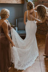 Halter Illusion Back Boho Bridal Gowns With Detachable Sleeves