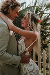 Long Cutouts Backless Romantic Barn Pastrol Boho Bridal Dress