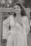 Plus Size Bohemian Long Lace Wedding Dress
