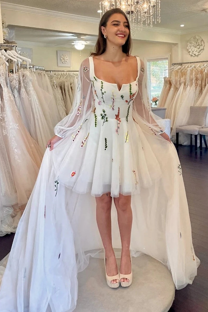 Mini Wedding Dress With Removable Waist Skirt TANYA BRIDAL Mini Wedding Dress With Removable Waist Skirt TANYA BRIDAL