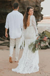 Long Bell Sleeve Boho Kaftan Bridal Gown With Tassels