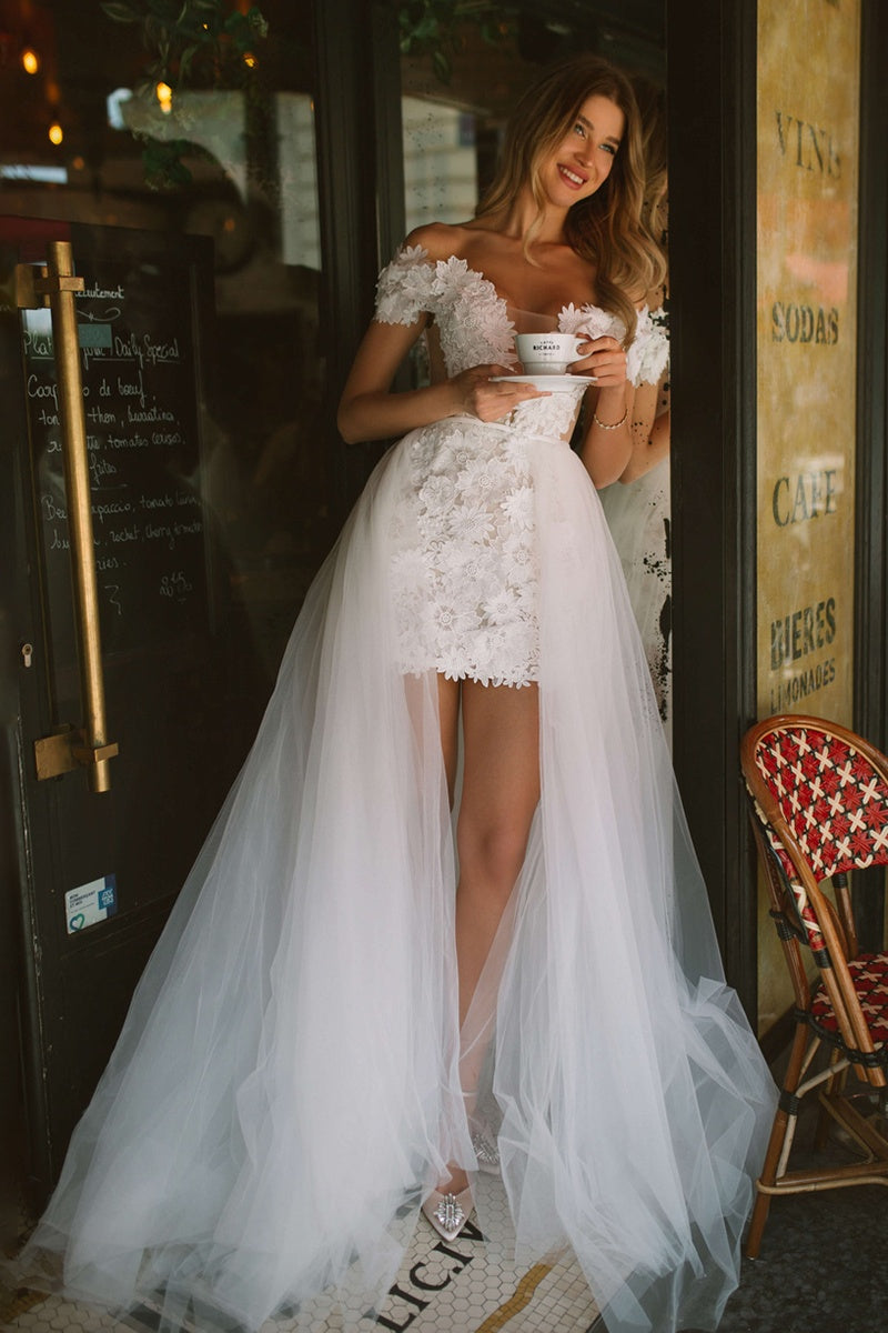 boho mini wedding dress Simple Long Sleeve Mini Short Beach Boho Wedding Dress Bridal Dress Wedding store Online Store Powered by Storenvy