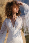 Lace Mermaid Wedding Dress With Tassel Sleeves