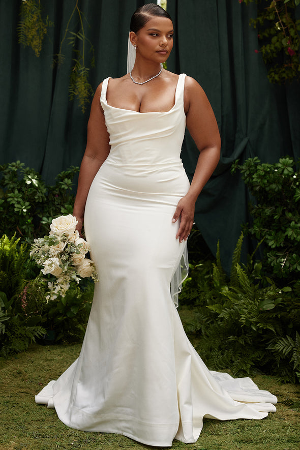 sexy mermaid wedding dress Sexy Mermaid Wedding Dress with Sheer Skirt
