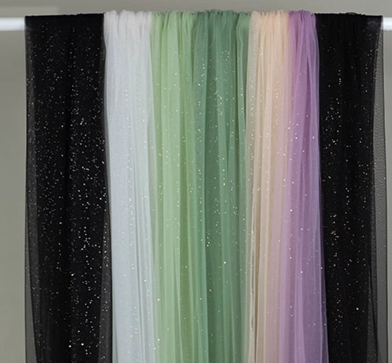Sparkly Bling Bling Tulle Puff Full Wedding Detachable Sleeves DG043