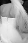 Strapless Satin A Line Wedding Dress With Side Split
