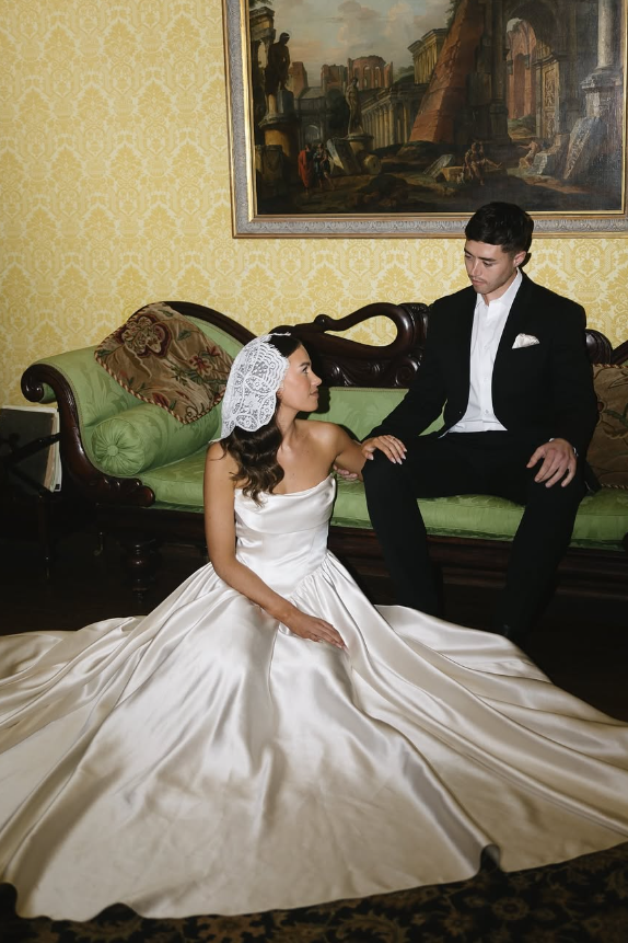 Romantic Soft Satin A Line Long Wedding Dress