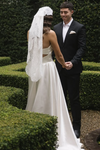 Romantic Soft Satin A Line Long Wedding Dress