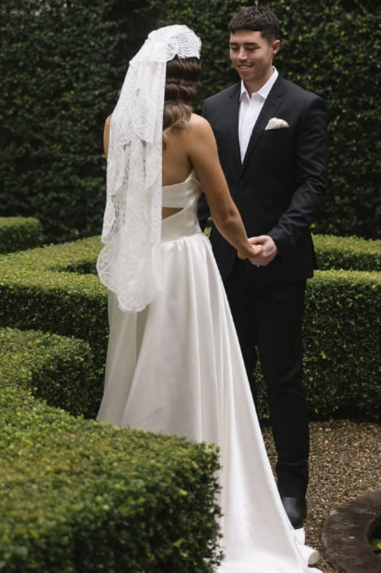 Romantic Soft Satin A Line Long Wedding Dress